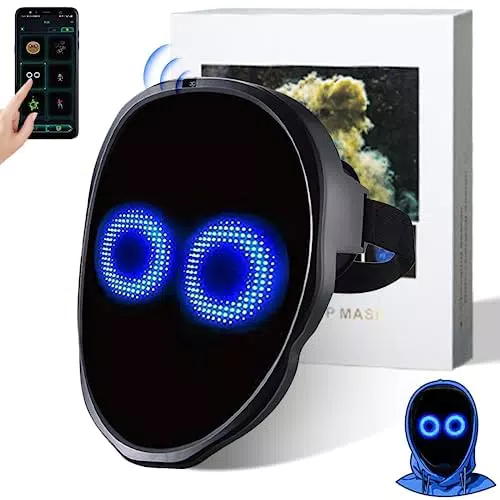 Ompusos LED Maske mit Gestensteuerung - Digitale Halloween & Rave Maske