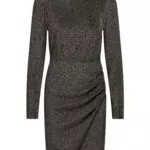ONLY Damen Onlnew Rich L/S Glitter Dress Jrs, Silver/Detail:gold Glitter