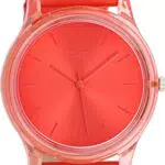 Oozoo Timepieces Damen Uhr in Rot, Armbanduhr Damen mit Lederarmband