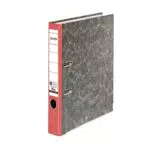 Original Falken Recycling-Ordner Wolkenmarmor. Made in Germany. 5 cm schmal DIN A4 roter Rücken Ringordner Aktenordner Briefordner Büroordner Pappordner CO2-Neutral Blauer Engel