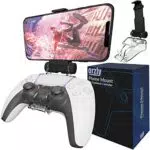 Orzly Mobile Gaming Clip für PS5 DualSense Controller - Einstellbarer Ausstellungsstand/Klemme Telefonhalterung Kompatibel mit Playstation 5 Dualsense Controller