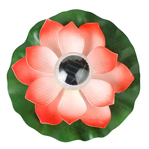 OSALADI Solarbetriebene Lotus Laterne Schwimmende Blumen Solarleuchten Lotusblume Künstliche Seerosen Wasserdicht Solar Lotusblüte Lotusblatt Licht für Pool Teich Garten Deko