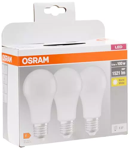 Osram LED Base Classic A Lampe, in Kolbenform mit E27-Sockel