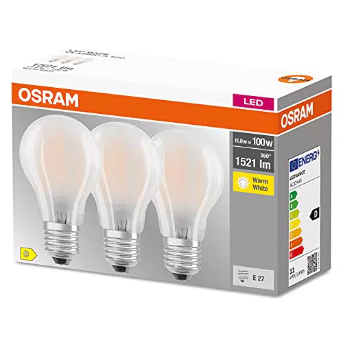 OSRAM LED-Lampe, Sockel: E27, Warm weiß, 2700 K, 11 W