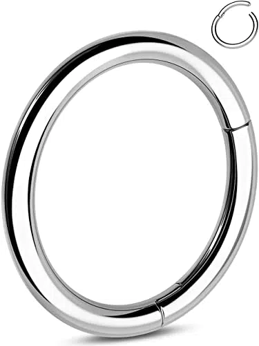 OUFER G23 Titan Clicker Ring Hoop 6mm Helix Piercing Schmuck 16G knorpel Ohrpiercing Daith Rook Conch Tragus Hinged Septum Earrings Lippenpiercing Nasenpiercing 1.2mm Männer Frauen