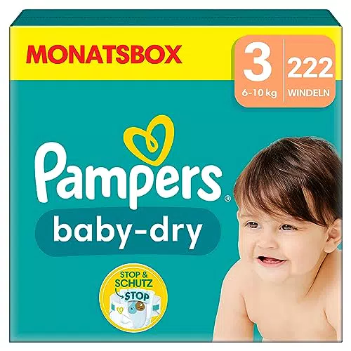 Pampers Windeln Größe 3 Baby-Dry, Midi, MONATSBOX