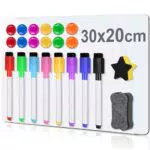Partideal A4 Magnetisches Whiteboard Kühlschrank, Magnettafel Kühlschrank mit 8 Whiteboardstift
