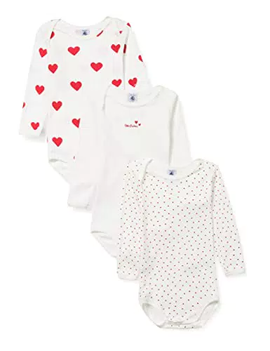 Petit Bateau Baby MädchenGestreifter Body mit langen Ärmeln