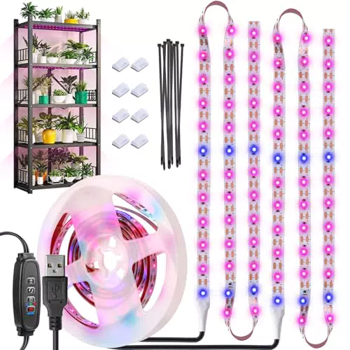 Pflanzenlampe Led Vollspektrum, Wasserdicht Grow Light USB 3/6/12 Auto Timer