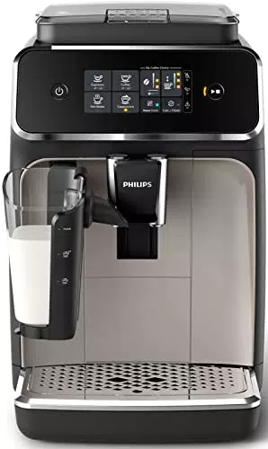 PHILIPS CAFT2235 / 40 / PHI - Automatische Espressomaschine mit Mahlwerk - 3 Getr�nke - LatteGo - Touchscreen - Zinkbraun
