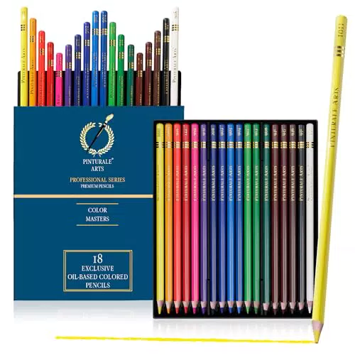 Pinturale Arts 18 Buntstifte Set, Buntstifte für Erwachsene