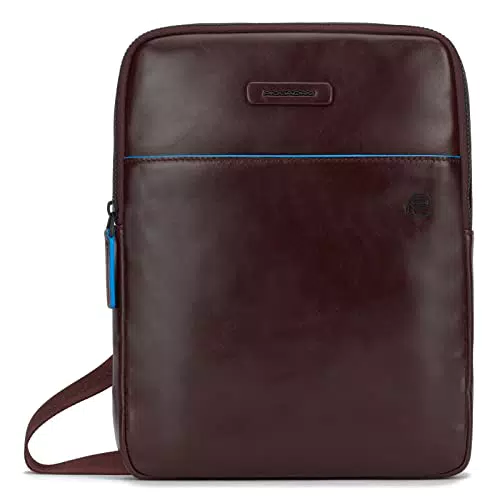 Piquadro Blue Square Revamp Crossbody Bag M Mogano