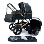 Pixini Kinderwagen Kalani 3in1 Kombikinderwagen, inkl. Babywanne & Buggy & Auto-Babyschale & Wickeltasche/Cupholder/Regenschutz