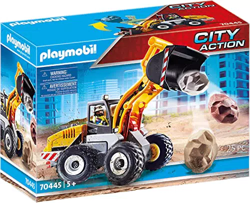 PLAYMOBIL City Action 70445 Construction Front End Loader with Movable Bucket with handle for moving and fixing the shovel