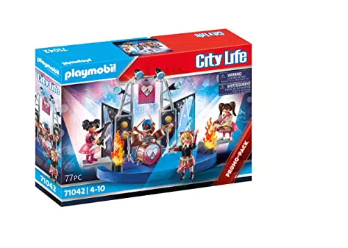 PLAYMOBIL City Life 71042 Music Band mit Cooler Bühne und viel Zubehör