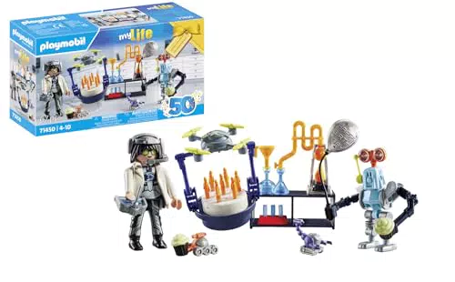 PLAYMOBIL myLife 71450 Forscher mit Robotern, Wissenschaftsparty im Labor