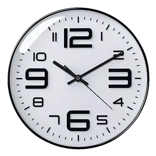 Plumeet 30 cm Anti-Ticken, Stille Wanduhr mit modernem und schönem Design für Wohnzimmer