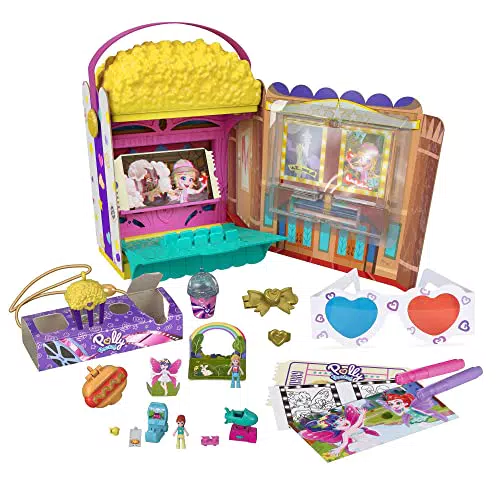 Polly Pocket GVC96 - Popcorn-Box Spielset, Popcorntüten-förmige Box