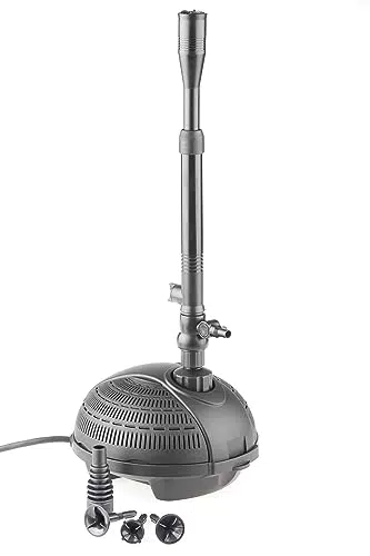 Pontec 56477 PondoVario 3500 - Wasserspielpumpe für den Einsatz in Gartenteich und Zierbrunnen / Teichpumpe / erzeugt vier unterschiedliche Fontänen