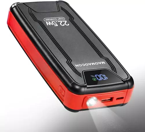 Power Bank 27.000 mAh, 22.5W PD 3.0 QC 4.0 Schnelles Aufladen Powerbank USB C Input & Output Handy Externer Handyakkus mit Taschenlampe LED Anzeige für Smartphone Tablets Mehr