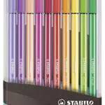 Premium-Filzstift - STABILO Pen 68 ColorParade - 20er Tischset in anthrazit/hellblau - mit 20 verschiedenen Farben
