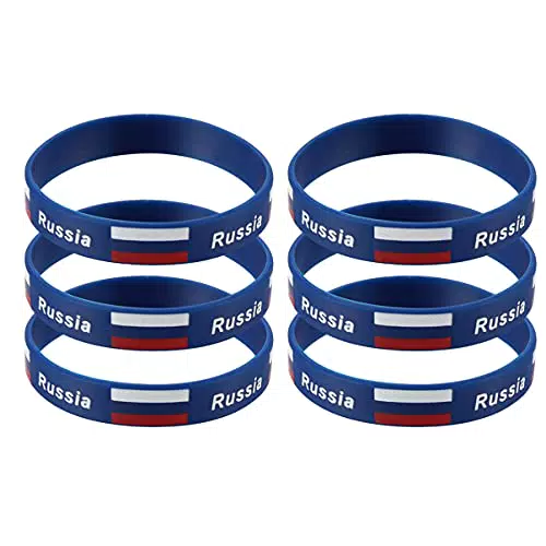 PRETYZOOM Armband Gummi Gummi 6 Sportarmbänder Inspirierendes Land Silikonarmband Silikonarmbänder Motivierende Gummi-Stretch-Armbänder Für Russland Armband Armband Flagge