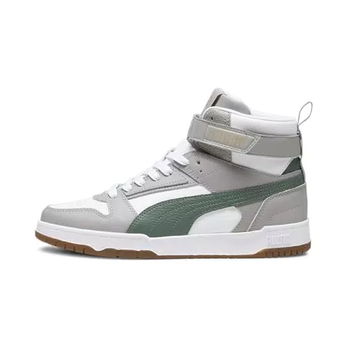PUMA Unisex Rbd Spiel Sneaker, White Eucalyptus Concrete Grey Gold