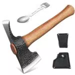 Purple Dragon 2 in1 Beil Axt und Gartenhacke, Axt Holz Spalten Handgeschmiedet Spaltaxt mit Holzgriff