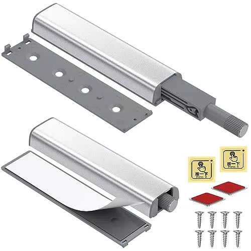 Push to Open Türöffner Jiayi 2 Stück Drucktüröffner Push to Open Magnetschnäpper Schrank Tip On Kleiderschrank Magnet Push Türverriegelung für Küche Schrank Schublade Push Öffner Touch
