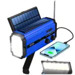 Qoosea Solar Radio Kurbelradio AM/FM Tragbar Notfall Radio mit 5000mAh Wiederaufladbare Batterie