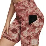 QUEENIEKEE Women's Running Shorts with Phone Pockets Medium Waist 6 inches Inseam Yoga Sports Shorts Tummy Control Workout Pants Size M Color Azolla pinnata