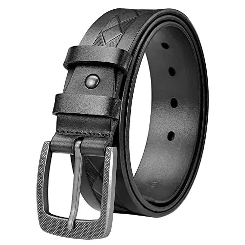 quipuda Ledergürtel Herren Schwarz, Italien Echtes Leder