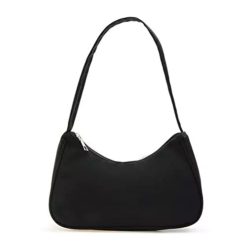 rackbone Damen Handtaschen Schultertasche, modische lässige klassische All-Match-Unterarmtasche einfarbige Achsel Nylon Hobos Tasche Frauen Reißverschluss Umhängetasche