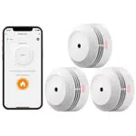 Rauchmelder Wi-Fi 3er Set, AEGISLINK kabelloser Smart-Feuerrauchmelder mit austauschbarer Lithiumbatterie und Stummschalttaste