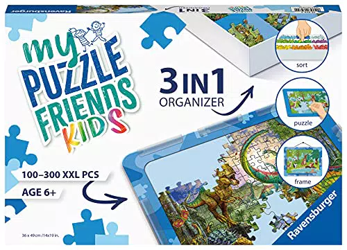 Ravensburger - 13274 3in1 Organizer für Kinderpuzzle in blau - Puzzle-Aufbewahrung für Kinder ab 6 Jahren