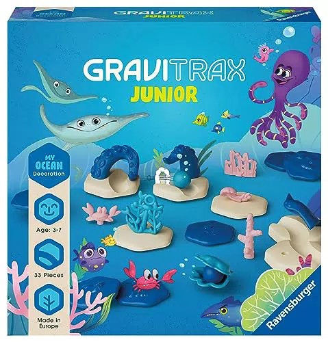 Ravensburger GraviTrax Junior Extension Ocean - Erweiterbare Kugelbahn für Kinder
