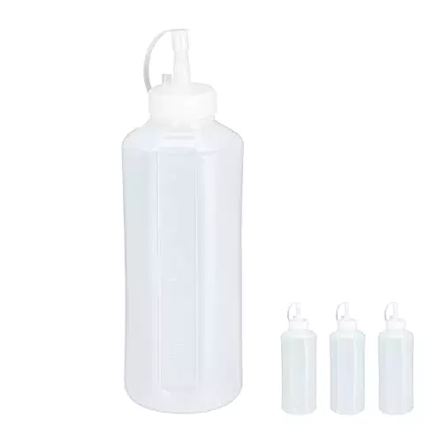 Relaxdays 10028643 Quetschflasche, 4er Set, 1000 ml