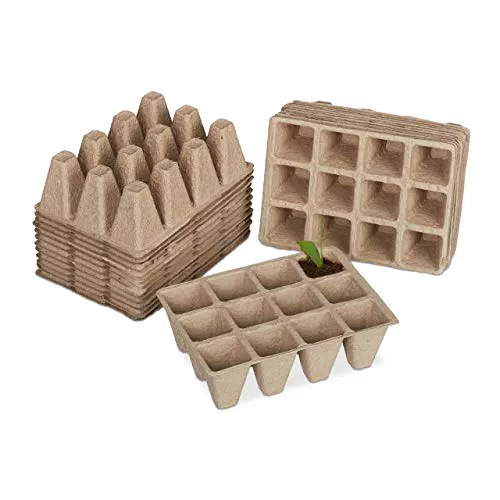 Relaxdays Anzuchttöpfe 24er Set, Anzuchtplatten für 288 Setzlinge