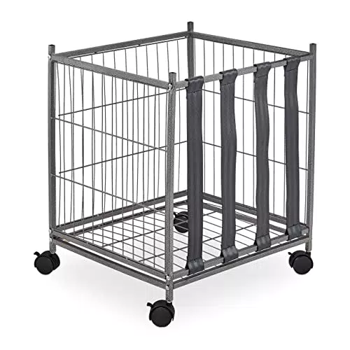 Relaxdays Ballwagen, 4 Rollen, HBT: 60 x 50 x 45 cm
