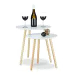 Relaxdays Beistelltisch 2er Set skandinavisch, 70er Design