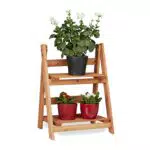 Relaxdays Blumentreppe aus Holz, Blumenständer für innen