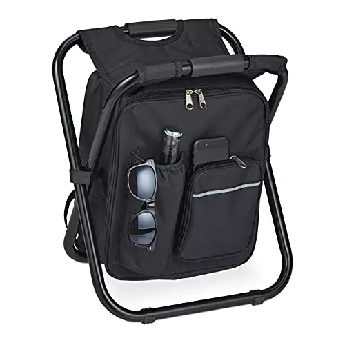 Relaxdays Campinghocker mit Tasche, klappbar, tragbar