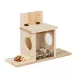 Relaxdays Eichhörnchen Futterhaus, Holz, 2 Eingänge & Sitzplattformen