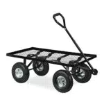 Relaxdays Handwagen flach, Garten, mit Luftbereifung