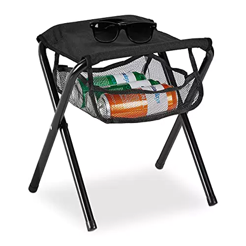 Relaxdays Klapphocker, mit Tasche, bis 120 kg belastbar