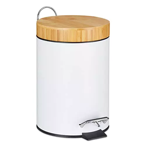 Relaxdays Mülleimer Bad, 3 l, Kosmetikeimer mit Absenkautomatik