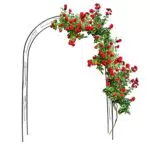 Relaxdays Rankbogen Rosen 233 x 153 x 39 cm HxBxT, Metall Rosenbogen