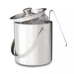 Relaxdays Round Bucket with Lid, Tongs, Ice Cube Container for Bars and Parties