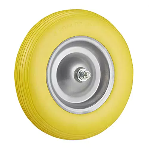 Relaxdays Schubkarrenrad Vollgummi mit Achse, 4.80 4.00-8 Gummirad