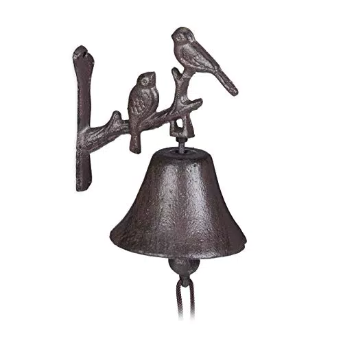 Relaxdays Türglocke Gusseisen, Vogel Motiv, antik, Landhausstil